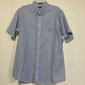 59th Street Brownstone Blue Button Down Short Sleeve Oxford Shirt Mens Sz 16.5
